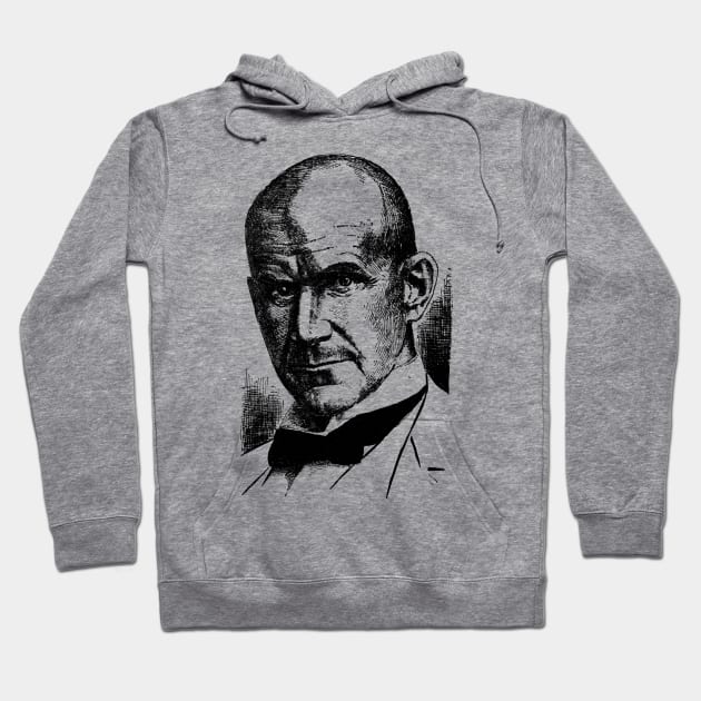 Eugene V. Debs Silhouette - Democratic Socialist, Leftist, Socialism Hoodie by SpaceDogLaika